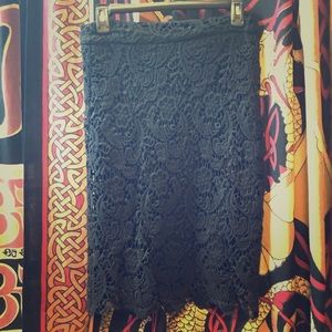 Black Lace Pencil Skirt!